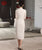 Long Sleeve Floral Lace Cheongsam Toasting Dress Wedding Gown