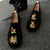 Chinese Character Embroidery Traditional Chinese Causal Shoes Loafers