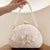 Chinese Style Shell-shaped Embroidery Evening Bag with Pearl Handle and Pearls Chain