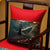 Feather Pattern Traditional Chinese Linen Cushion Cover with Pendant