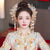 Handmade Chinese Bridal Headpiece Adorned with Beaded Flowers