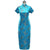 Short Sleeve Brocade Traditional Cheongsam Dragon & Phoenix Pattern Chinese Dress