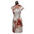 Cap Sleeve Rayon Floral Cheongsam Mini Chinese Dress