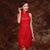 Mandarin Collar Sleeveless Lace Chinese Wedding Dress