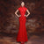 Cap Sleeve Bodycon Lace Chinese Wedding Party Dress