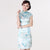 Knee Length Floral Rayon Cheongsam Chinese Dress