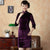 3/4 Sleeve Knee Length Velvet Traditional Cheongsam Chinese Dress
