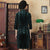 3/4 Sleeve Knee Length Bodycon Velvet Cheongsam Qipao Dress