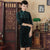 3/4 Sleeve Knee Length Bodycon Velvet Cheongsam Qipao Dress