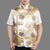 Mandarin Collar Fur Edge Brocade Wadded Chinese Waistcoat