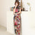 Traditional Cheongsam Full Length Floral Silk Chinese Dress