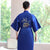 Crane & Floral Embroidery Silk Blend Loungewear Sleepwear Bathrobe