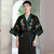 Dragon Embroidery Silk Blend Reversible Loungewear Sleepwear Bathrobe