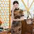 Short Sleeve Floral Silk Traditional Cheongsam Chinese Dress Evening Dress
