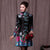 Long Sleeve Floral Chinese Style Wind Coat with Strap Buttons
