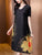 Puff Sleeve Round Neck Folded Floral Chinese Style Casual Dress
