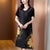 Puff Sleeve Round Neck Folded Floral Chinese Style Casual Dress