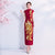 Phoenix & Floral Embroidery Traditional Cheongsam Evening Dress