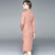3/4 Sleeve Knee Length Fancy Cotton Traditional Cheongsam Chinese Dress