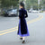 Mandarin Collar Long Sleeve Tea Length Velvet Ao Dai Dress
