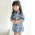 Knee Length 100% Cotton Floral Kid's Cheongsam Dress