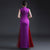 Sleevless Floral Embroidery Full Length Cheongsam Chinese Prom Dress