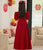 Puff Sleeve Floral Emboidery Cheongsam Top Chinese Prom Dress with Pleated Skirt