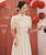 Puff Sleeve Floral Lace Cheongsam Top Chinese Prom Dress with Tassels