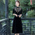 Half Sleeve Floral Embroidery Velvet Traditional Chinese Style Mother Dress