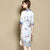 V Neck Knee Length Modern Floral Cheongsam Evening Dress