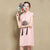 Floral Embroidery Organza Cheongsam Dress with Tassels