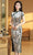 Bamboo Pattern Cap Sleeve Tea Length Cheongsam Chinese Dress
