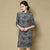 3D Floral Pattern Velvet Cheongsam Knee Length Chinese Dress
