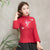 Floral Embroidery Cheongsam Top Velvet Chinese Style Women's Suit