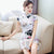 Floral Silk Retro Cheongsam Knee Length Chinese Dress Day Dress