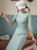 Floral Lace Traditional Cheongsam Knee Length Chinese Dress