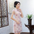 Cap Sleeve Knee Length Cheognsam Floral Gauze Chinese Dress