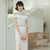 Mandarin Collar Off the Shoulder Modern Cheongsam Day Dress