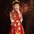 Floral & Phoenix Embroidery Pleated Skirt Traditional Chinese Wedding Suit
