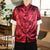 Dragon Pattern Silk Blend Half Sleeve Chinese Shirt