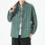 Chinese Style Men's Trendy Plaid Long Sleeve Shirt Casual Corduroy Large Size Top