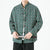 Chinese Style Men's Trendy Plaid Long Sleeve Shirt Casual Corduroy Large Size Top