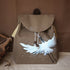 Hand Drawing Crane Chinese Style Canvas Backpack Schoolbag with Tassels