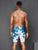 Plus Size & Quick-dry Men's Swimming Trunks with Leaves Pattern