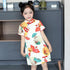 Oriental Fans Pattern Kid's Cheongsam Chinese Dress