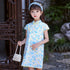 Cap Sleeve Mandarin Collar Kid's Cheongsam Floral Chinese Dress