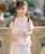 Short Sleeve Floral Embroidery 2-Pieces Chiffon Han Costume Traditional Girl's Chinese Suit