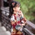 Mandarin Sleeve Dragons Pattern Kid's Cheongsam Knee Length Chinese Dress