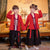 Long Sleeve Floral Embroidery Han Chinese Costume for Boy