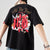 Chinese Word Embroidery 100%  Cotton Round Neck Chinese T-shirt